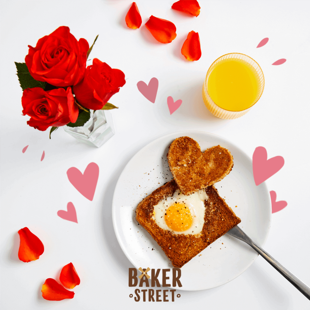 Heart shaped egg and toast serving idea